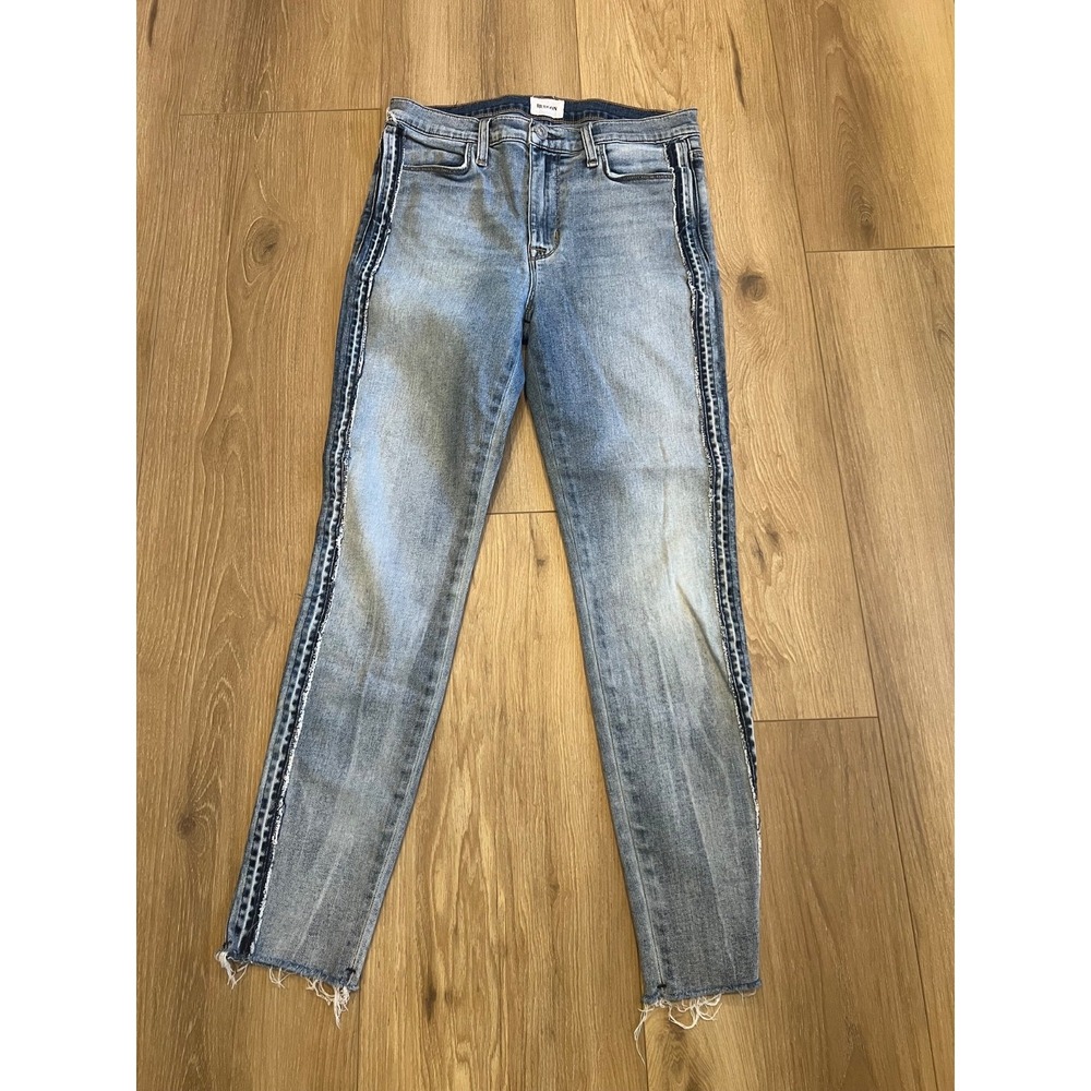 Hudson Barbara Womens Jeans Size 28 High Rise Skinny Light Wash Raw Hem Distress